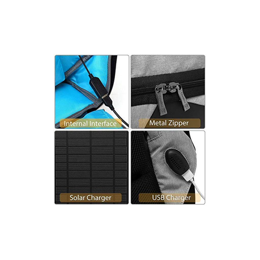 Рюкзак для ноутбука UFT 15.6" SBP1 Solar Backpack Black/Grey (UFTSBP1) - зображення 6