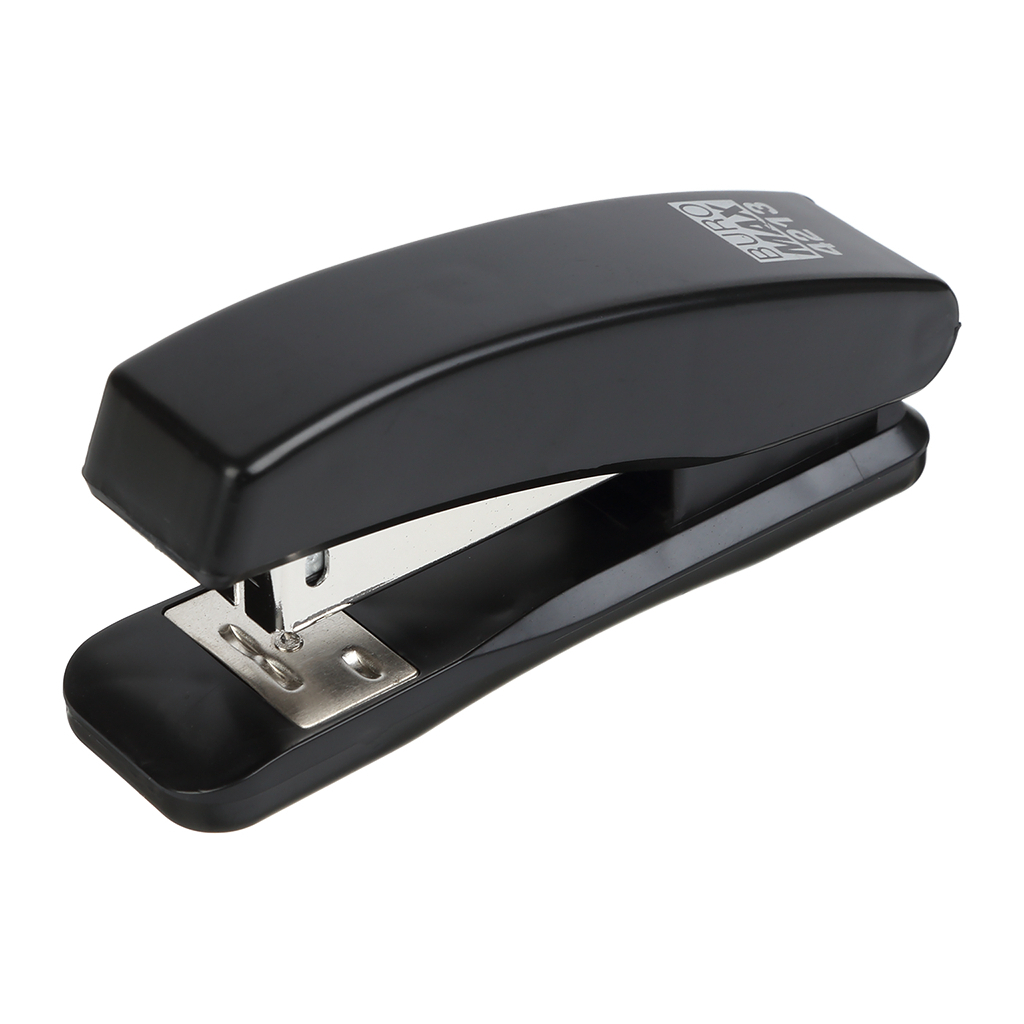 Степлер Buromax пластиковий JOBMAX, 15 аркушів, (скоби №24;26), 110 х 30 х 48 мм, чорний (BM.4213-01) - зображення 1