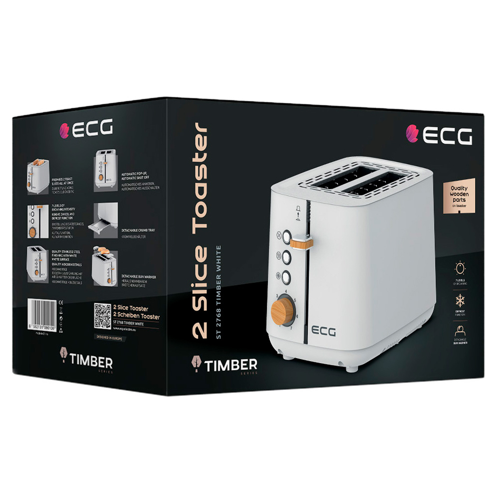 Тостер ECG ST 2768 Timber White - изображение 10