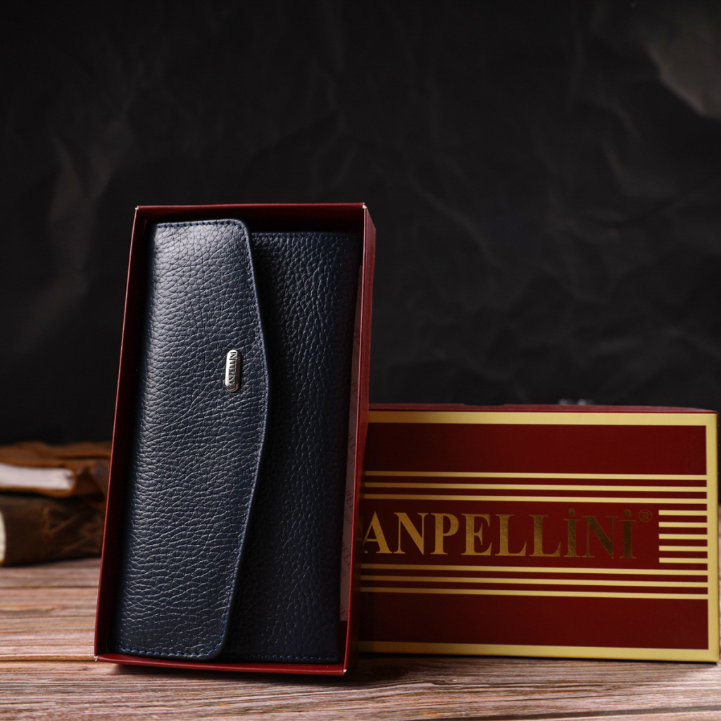 Портмоне Canpellini З натуральної шкіри флотар Синє (21702) - зображення 10