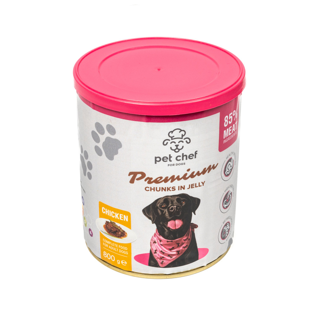 Вологий корм для собак Pet Chef З куркою 800 г (4820255193656) - зображення 1