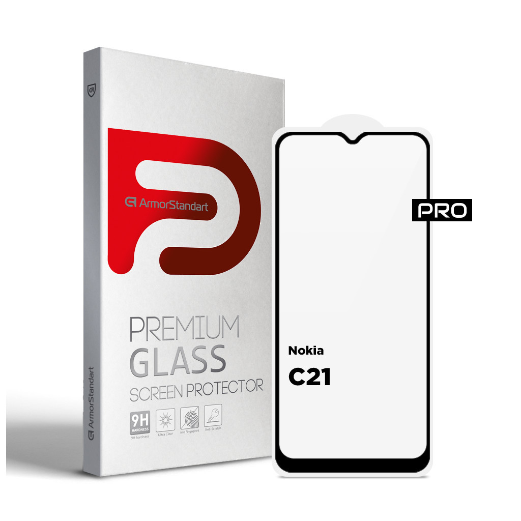 Скло захисне Armorstandart Pro Nokia C21 Black (ARM70431) - зображення 1