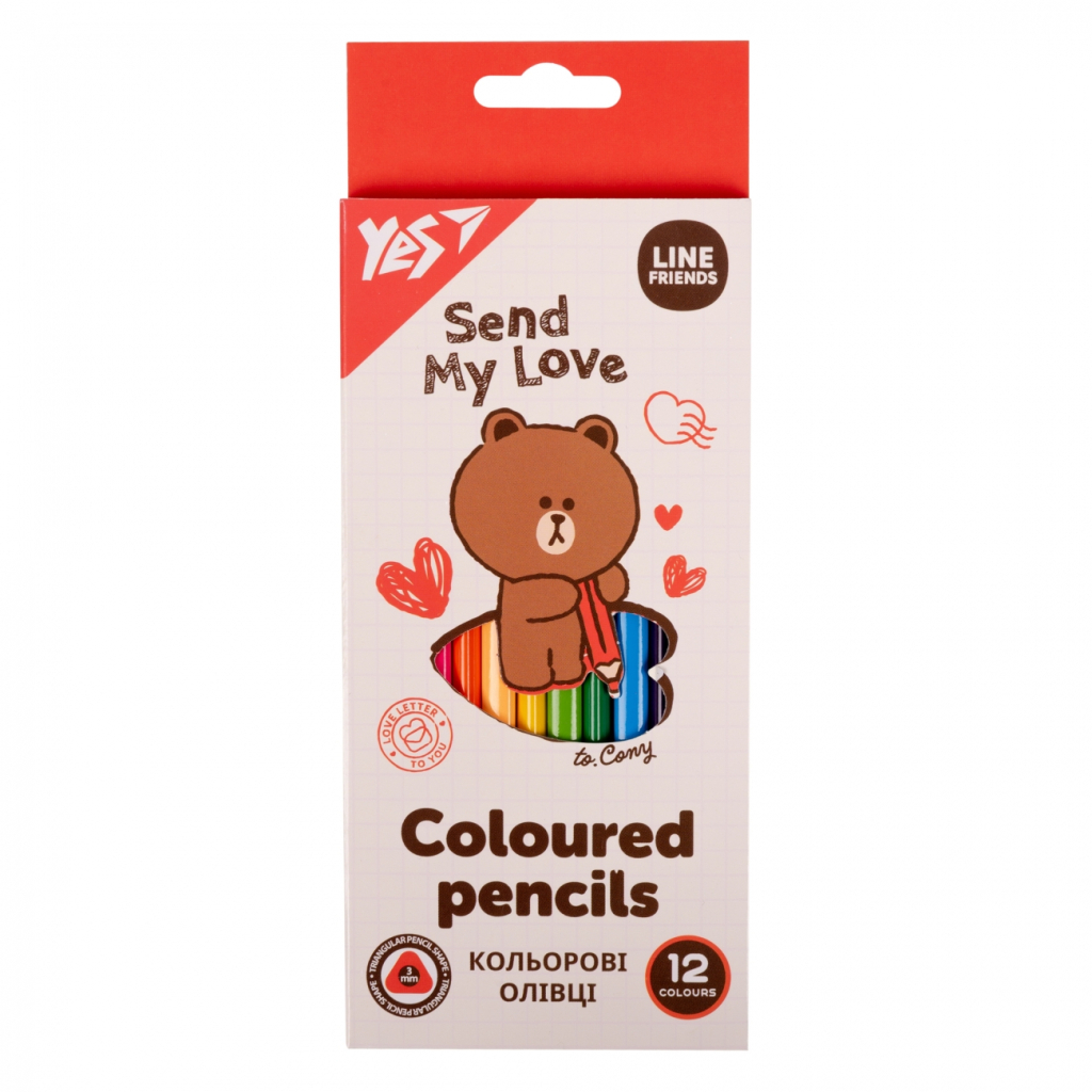 Олівці кольорові Yes Line Friends 12 кол. (290705) - зображення 1