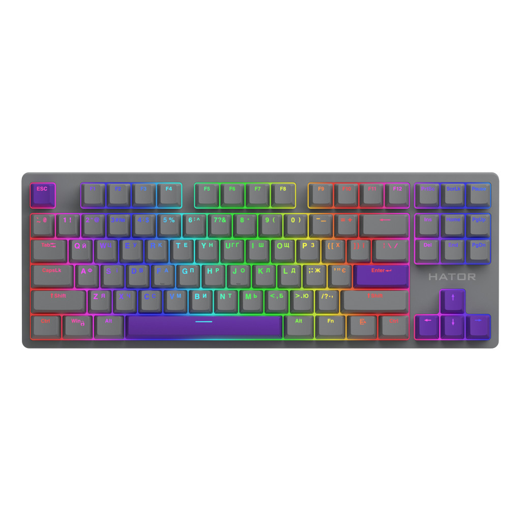 Клавіатура Hator Rockfall 2 Autograph Edition Mecha TKL Aurum Choco USB Titanium (HTK-526) - зображення 1