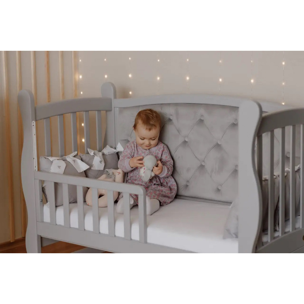 Ліжечко Angelo Габрієль сіре (велюр) 120х60 (12006) - зображення 3