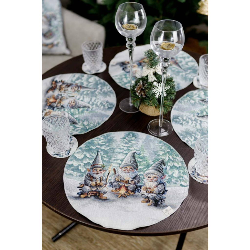 Серветка на стіл Прованс гобеленова Казкові гноми D 35 см (038429) - зображення 8
