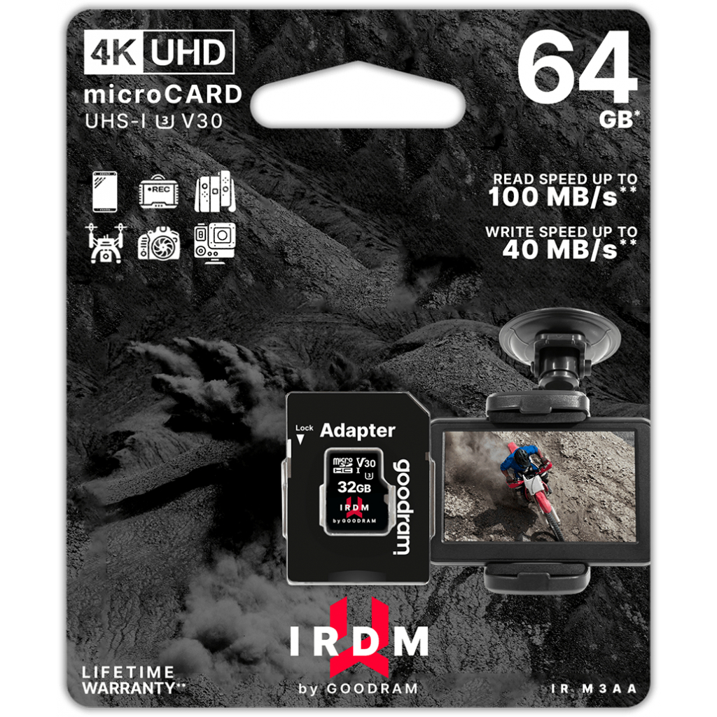 Карта пам'яті Goodram 64GB microSDXC class 10 UHS-I/U3 IRDM (IR-M3AA-0640R12) - зображення 3