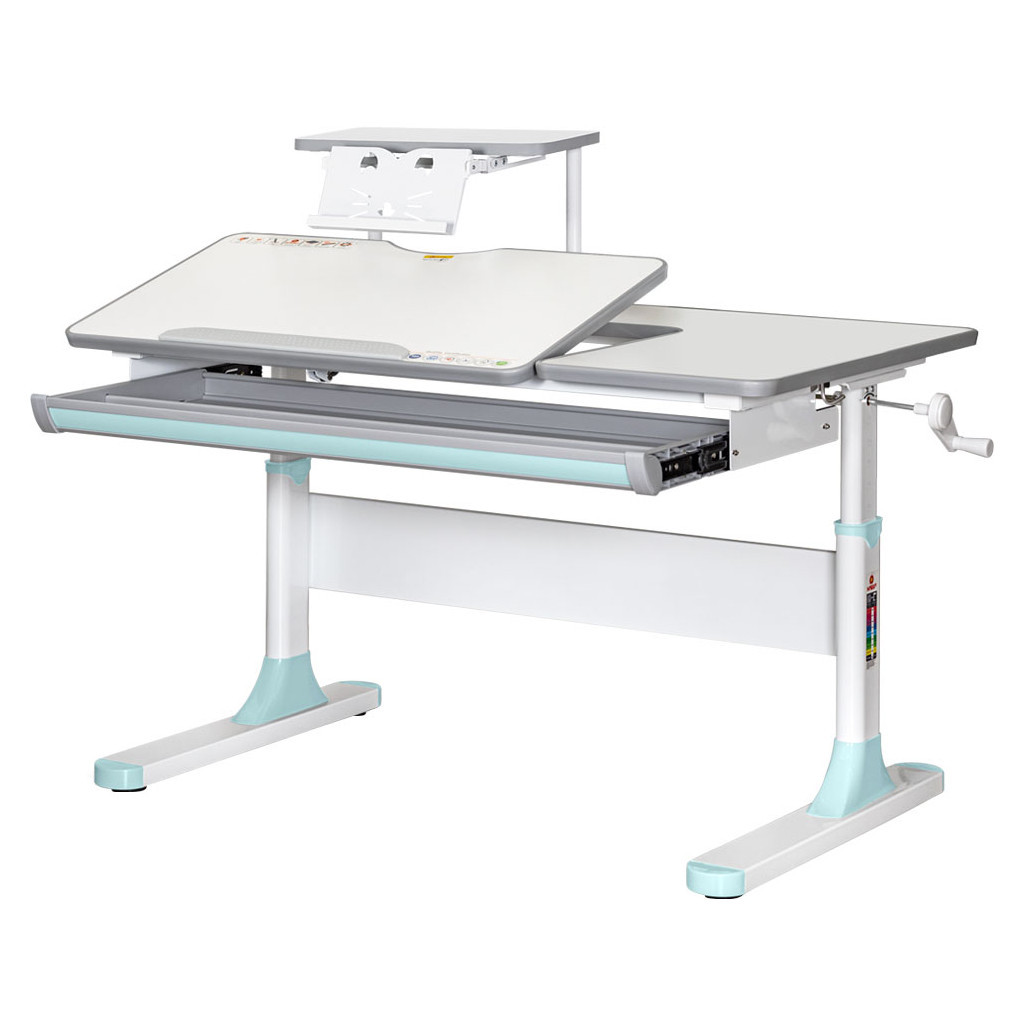 Парта Mealux Vancouver Multicolor Blue с полкой S50 (BD-620 W/G MC+BL+ S50 WG) - зображення 1