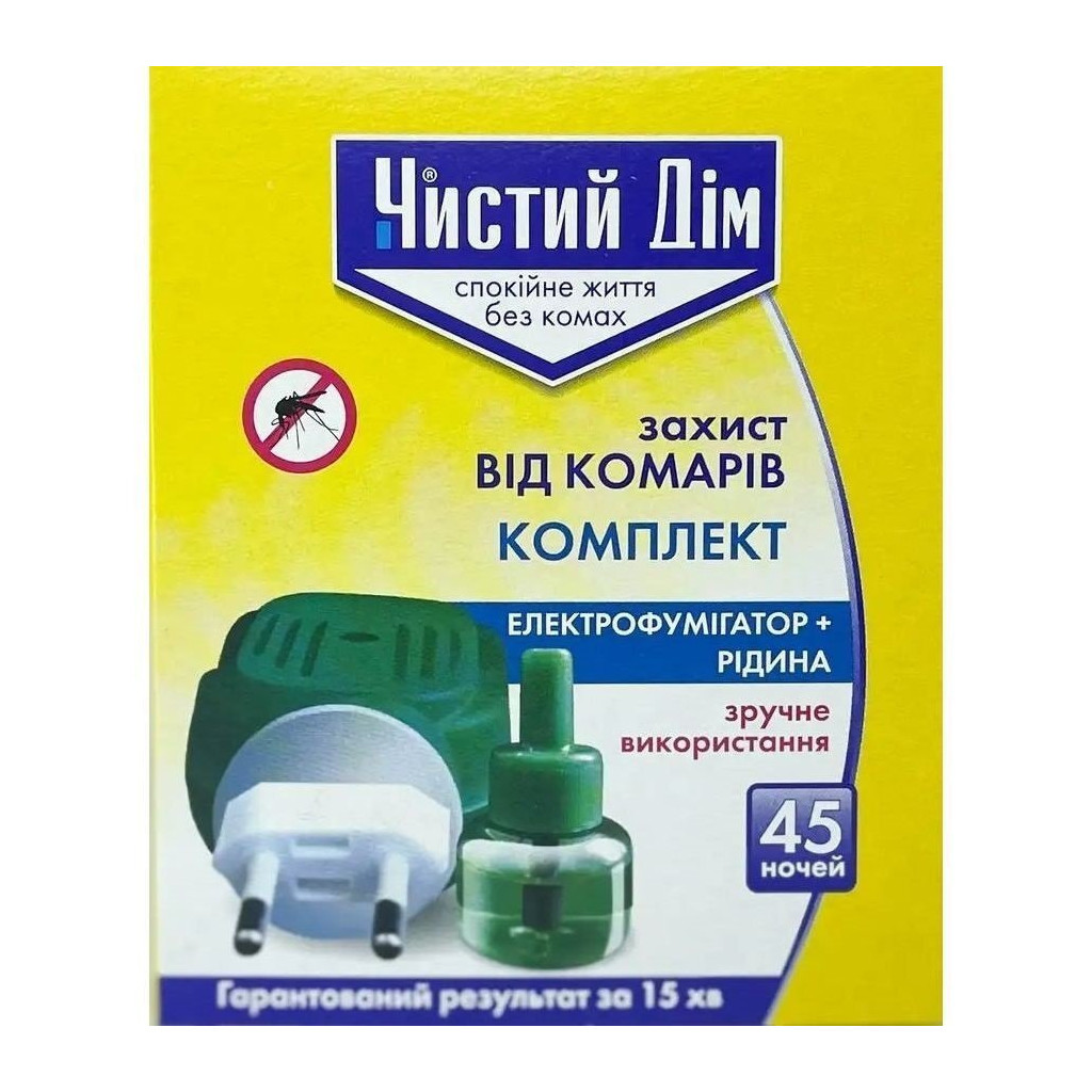 Фумігатор Чистий Дім Від комарів + рідина на 45 ночей (4820214191570) - зображення 1