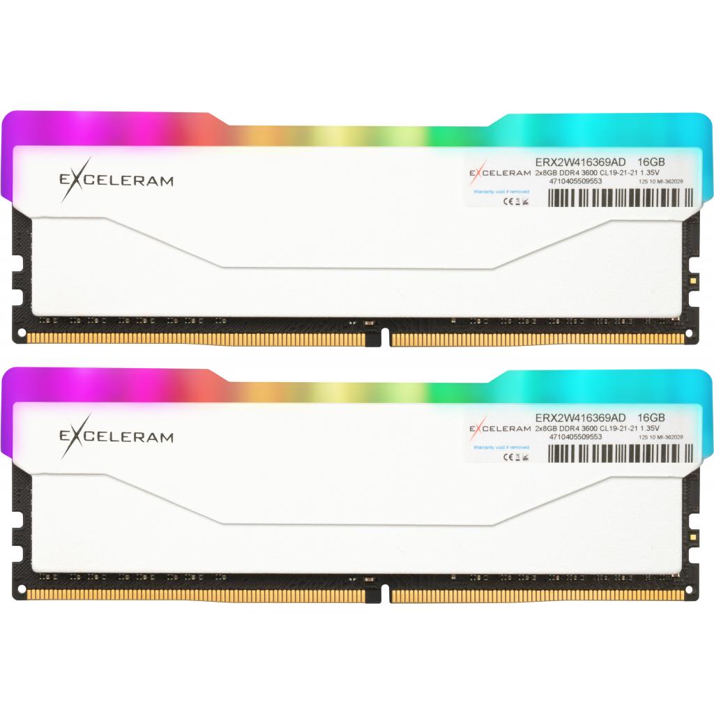 Модуль пам'яті для комп'ютера DDR4 16GB (2x8GB) 3600 MHz RGB X2 Series White eXceleram (ERX2W416369AD) - зображення 1