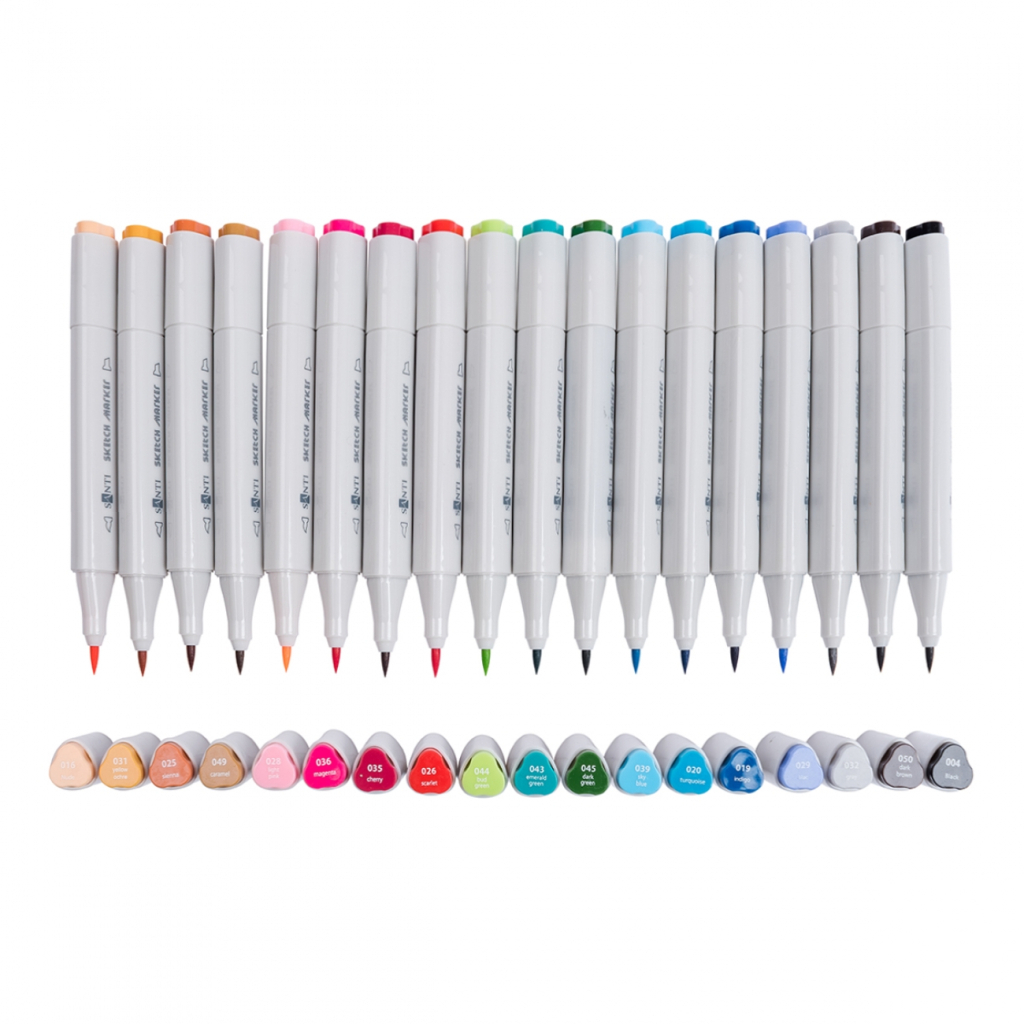 Художній маркер Santi набір sketch у фірмовому пеналі, 18 шт (390597) - зображення 2