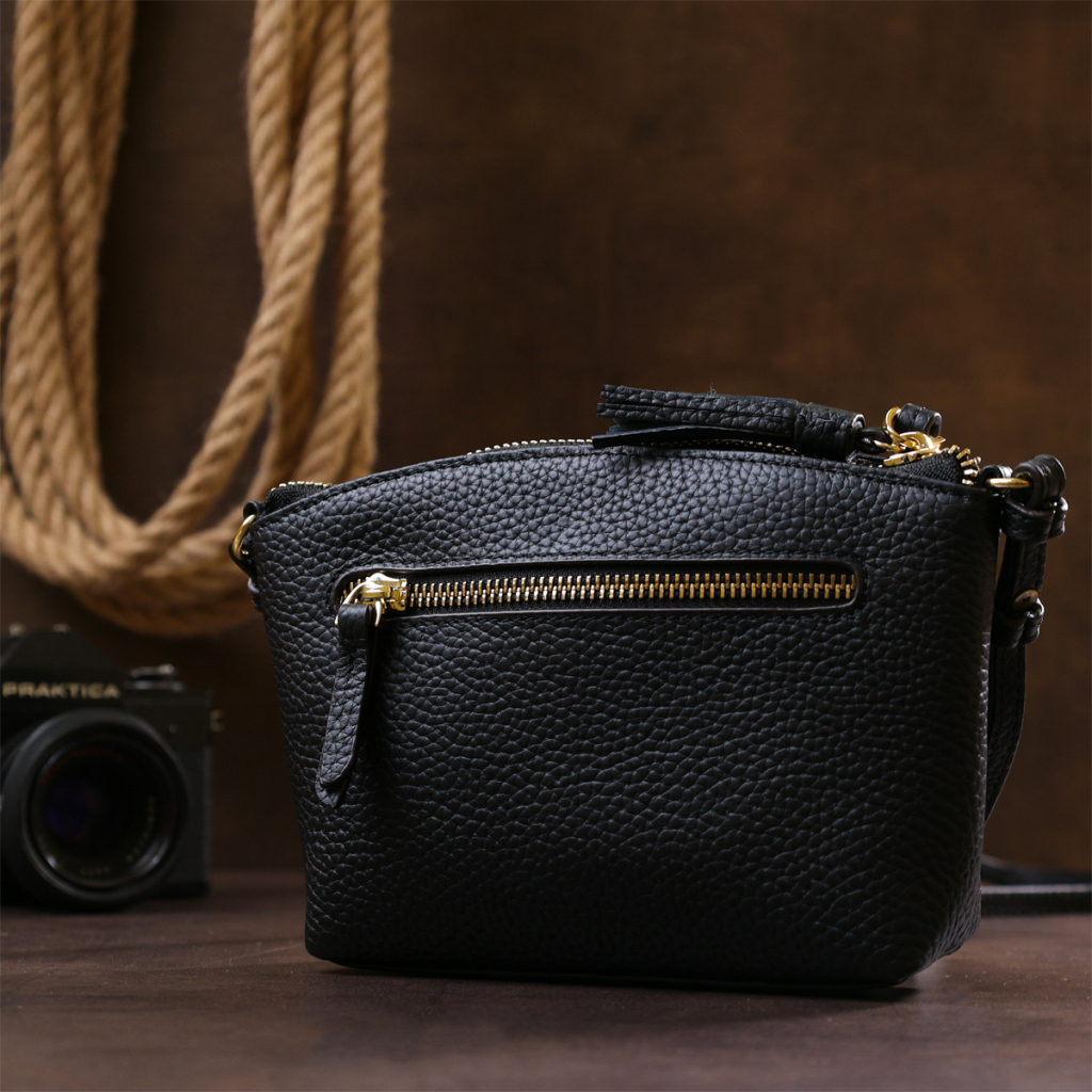 Сумка Vintage Жіноча шкіряна Чорна (20488) - зображення 8