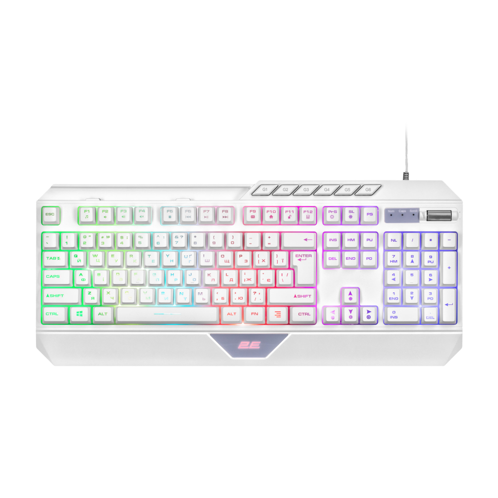 Клавіатура 2E Gaming KG315 RGB USB UA White (2E-KG315UWT) - зображення 1