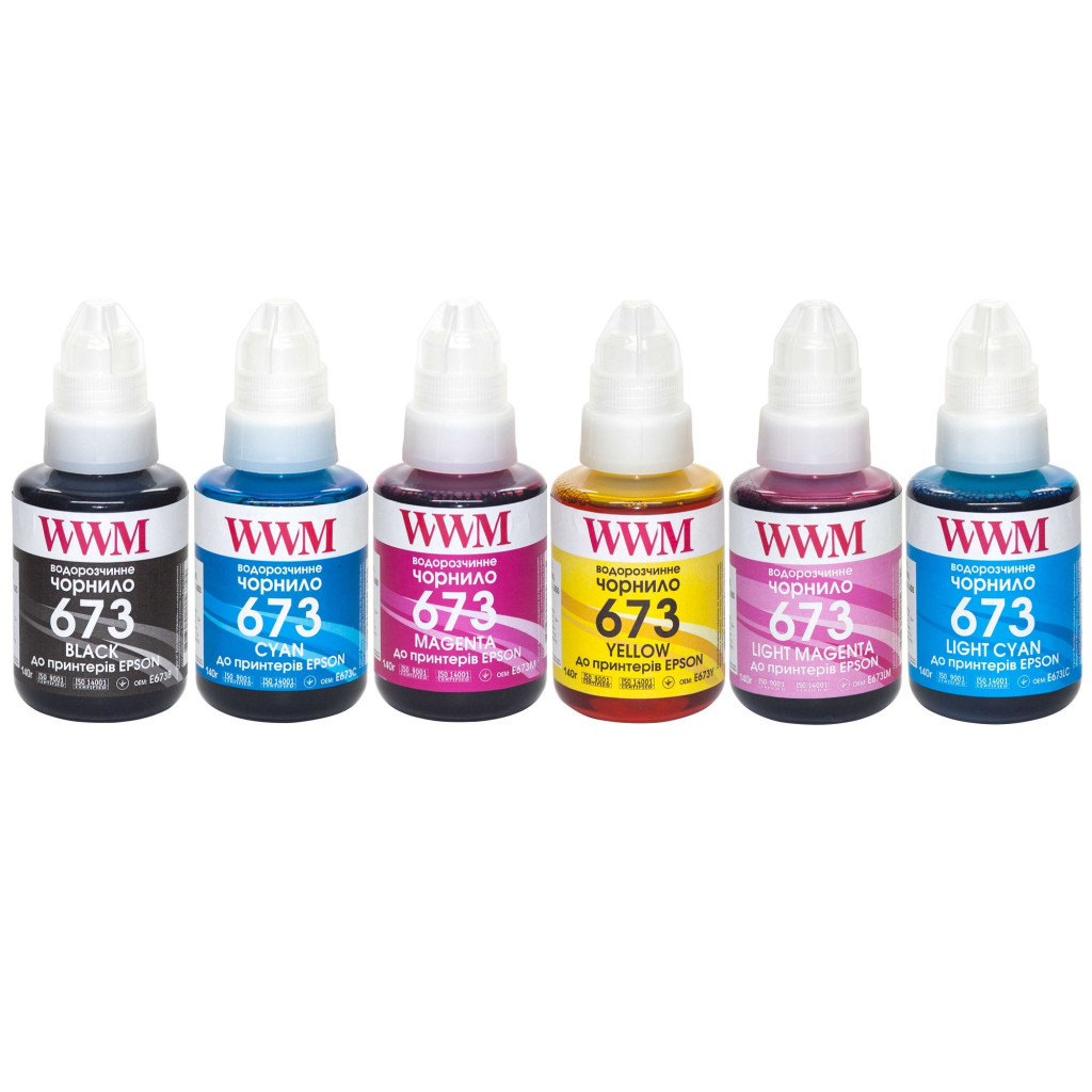 Чорнило WWM Epson L800, 6х140г B/C/M/Y/LC/LM (E673SET6) - зображення 1