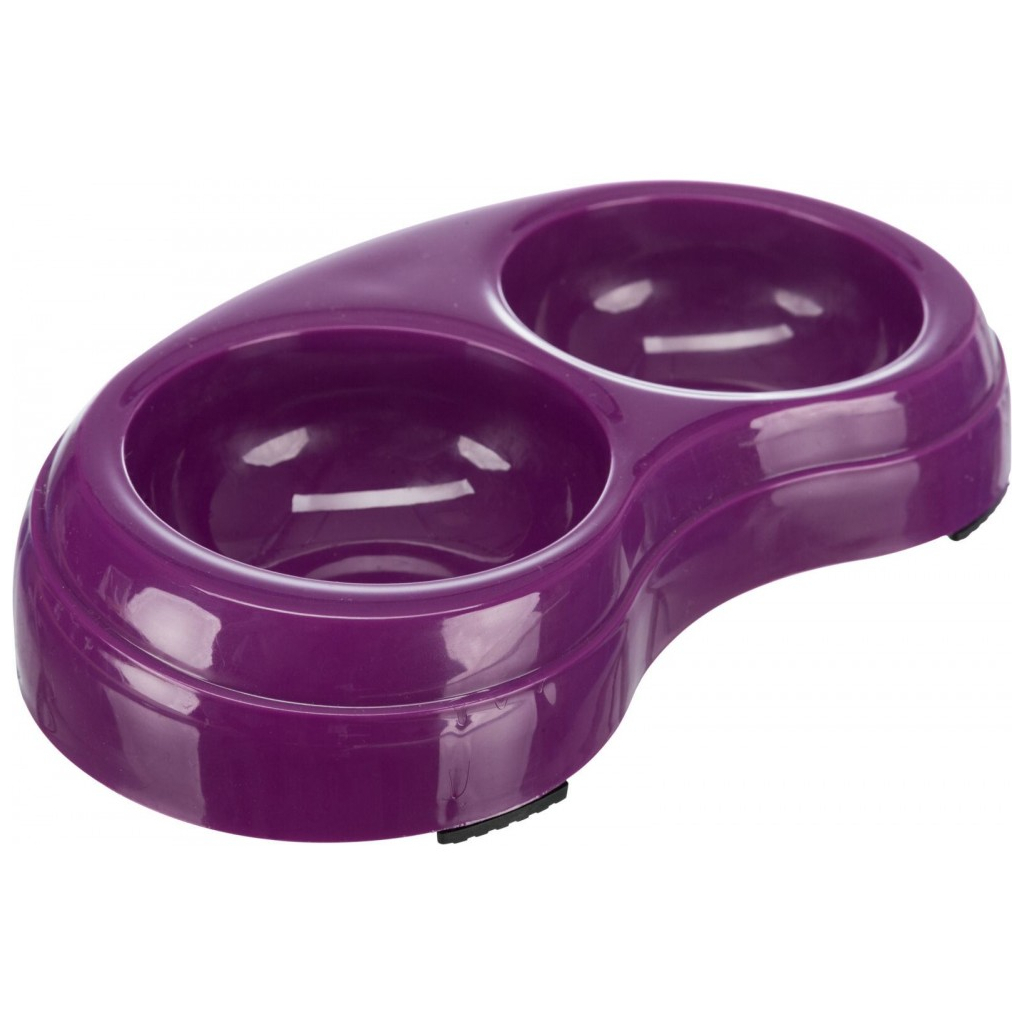 Посуд для собак Trixie Миска подвійна пластик Колір в асортименті 2х200 мл/10 см (4011905249674) - зображення 1
