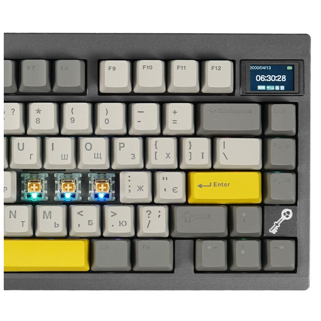 Клавіатура Epomaker TH80 Pro V2 75 Sea Salt Silent Switch Hot-Swap LCD Screen RGB Wireless/Bluetooth/USB UA Black (TH80-PROV2-B-SS) - зображення 2