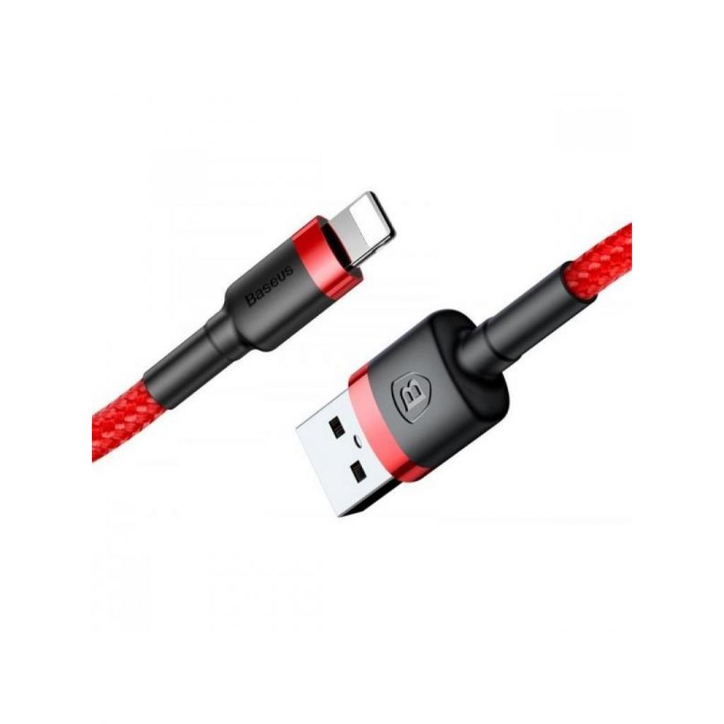 Дата кабель USB 2.0 AM to Lightning 1.0m Cafule 2.4A red+red Baseus (CALKLF-B09) - изображение 3