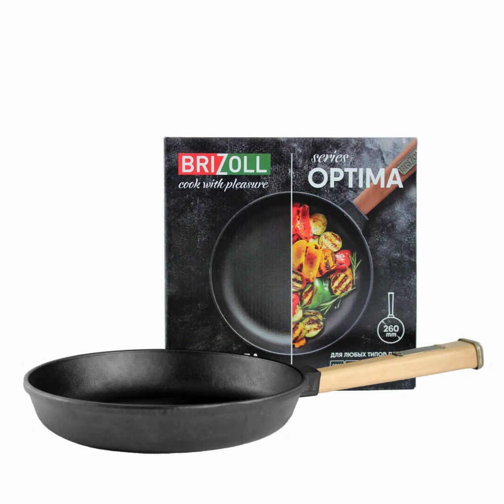Сковорода Brizoll Optima чавунна з ручкою 260х40 мм (O2640-P) - изображение 3