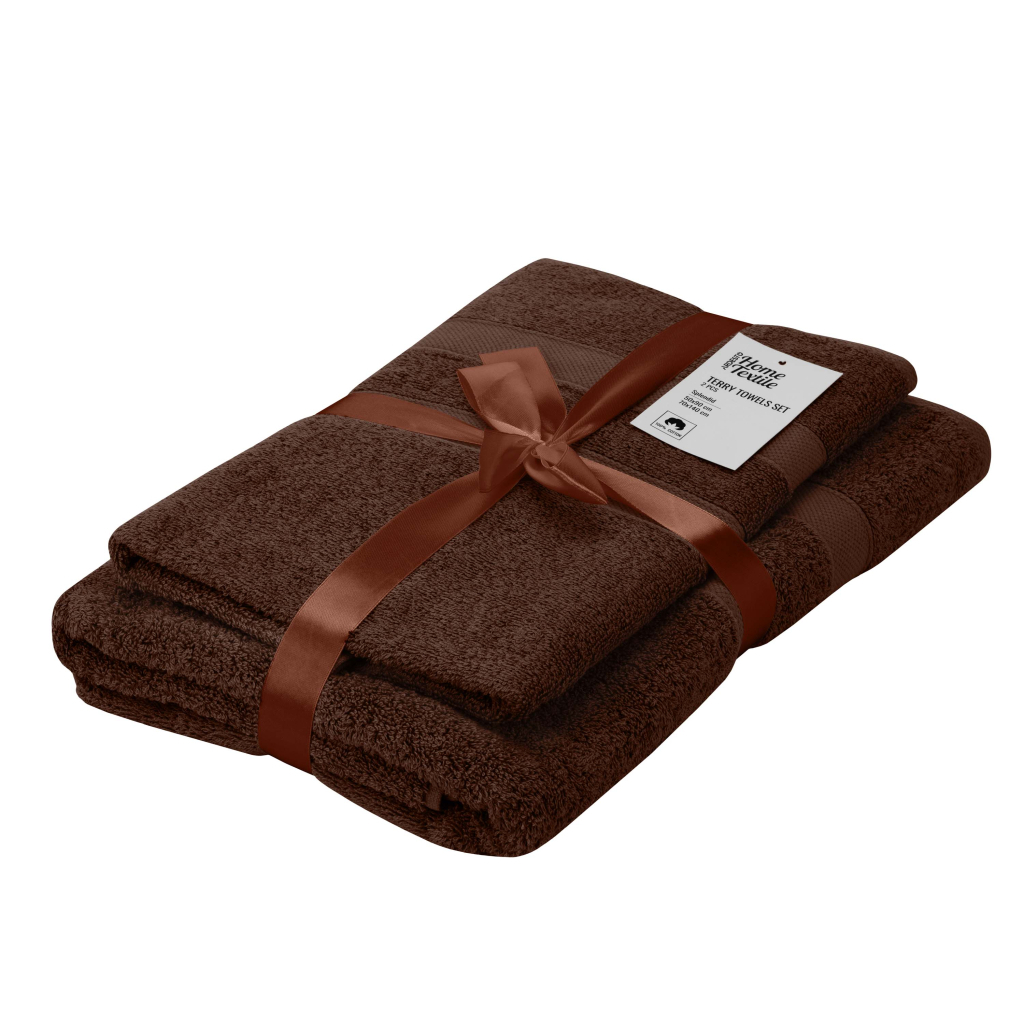 Рушник Ardesto набір махрових Splendid 50х90 см, 70х140 см, 2шт, 100% бавовна, коричневий (ART2359BR) - зображення 1