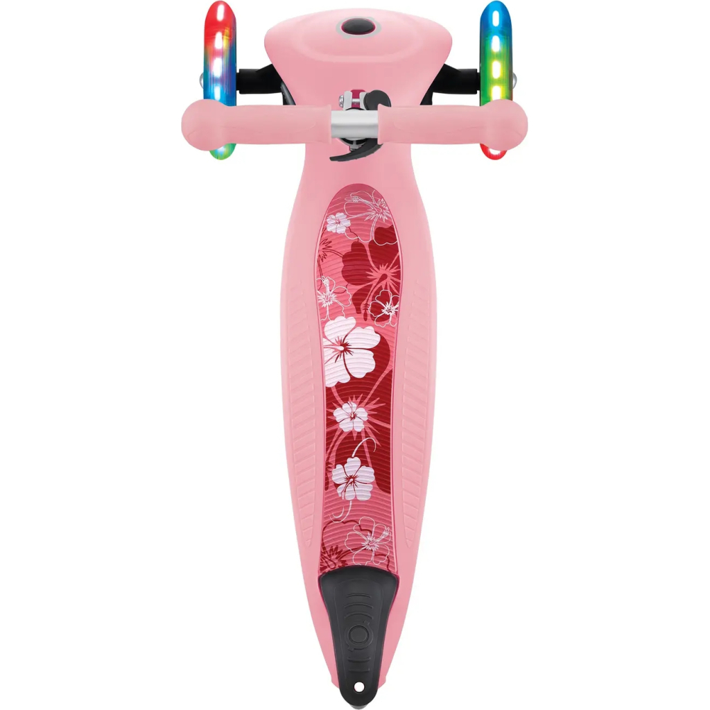 Самокат Globber Junior Foldable Lights до 50 кг 2+ Пастельно-рожевий з квітами (433-210) - зображення 4