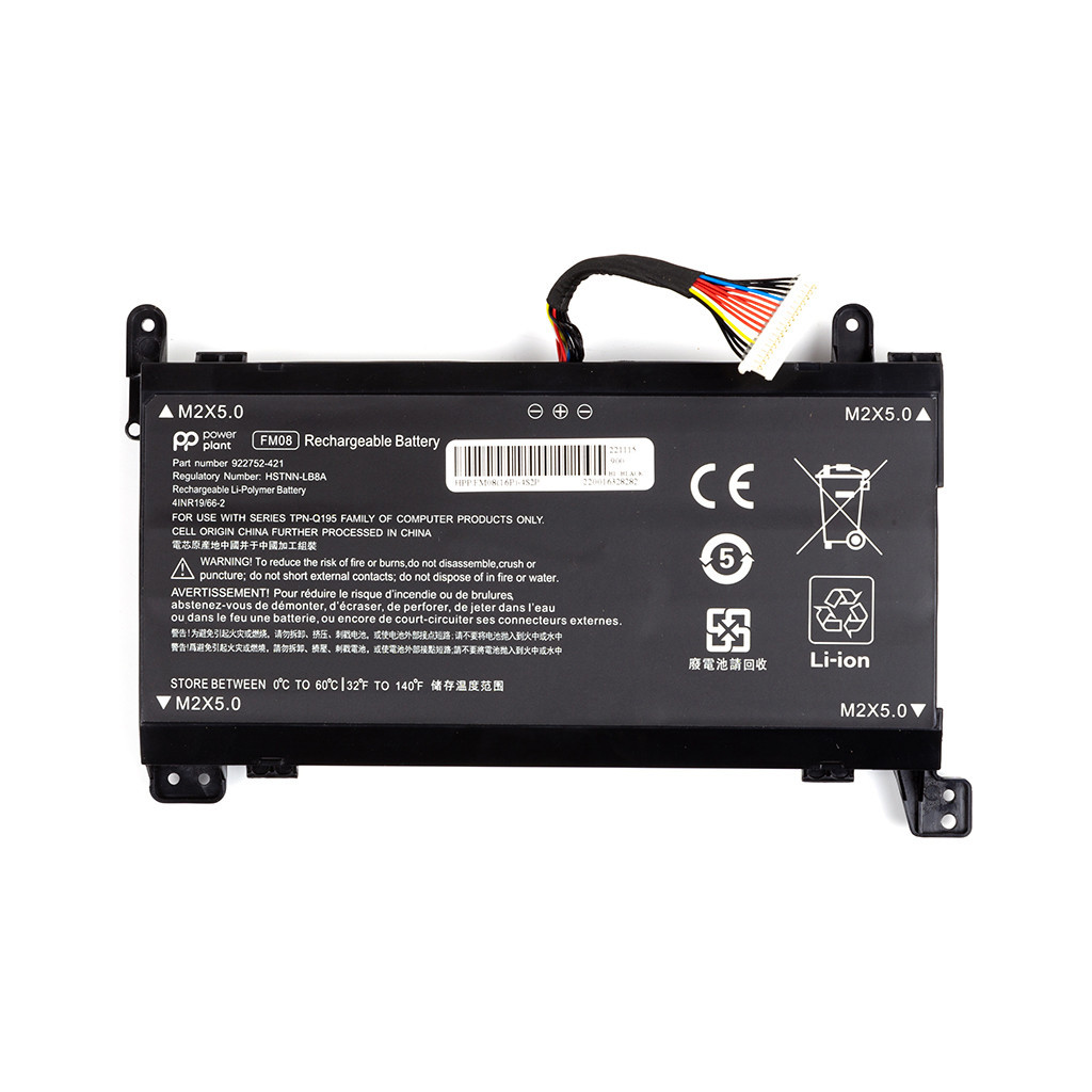 Акумулятор до ноутбука HP Omen 17 (FM08) 14.8V 5200mAh, 16 pin PowerPlant (NB461776) - зображення 1