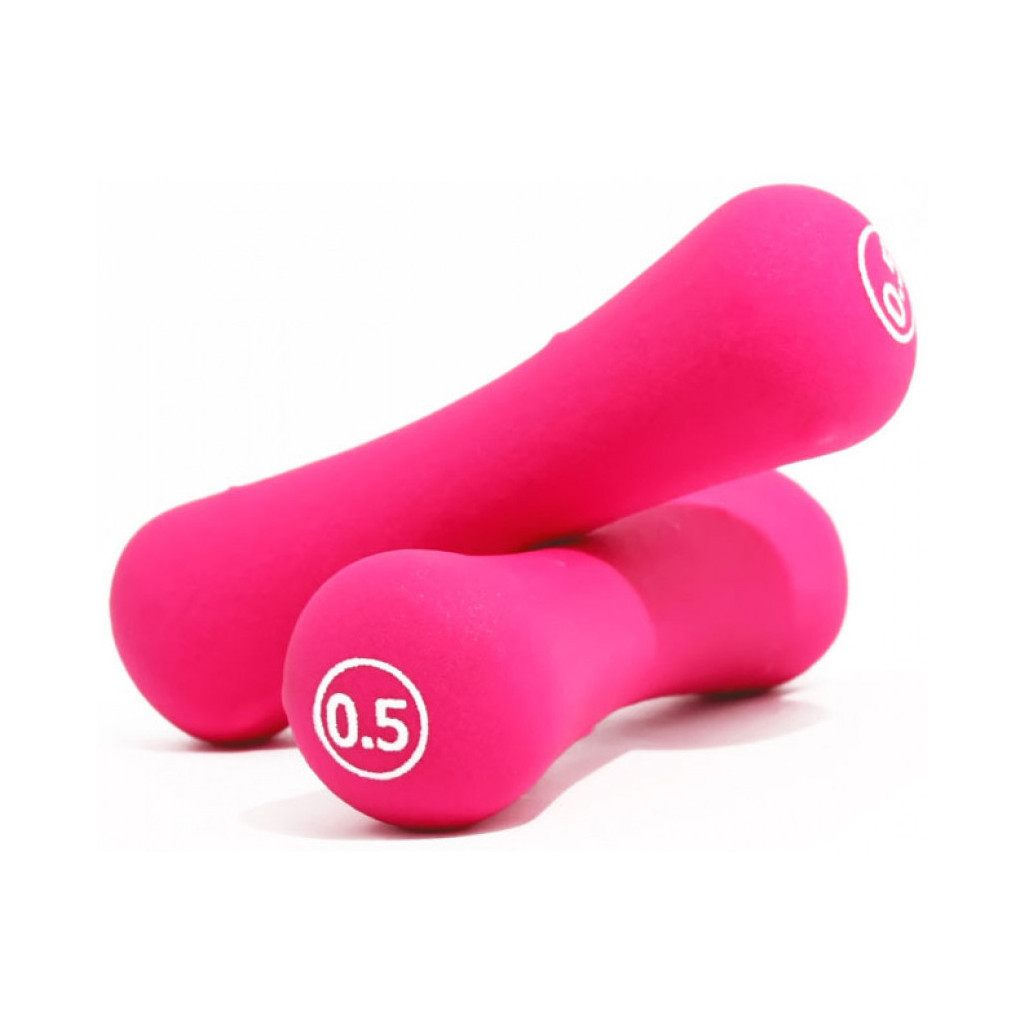 Гантельний набір LiveUp Neoprene Dumbbell неопрен рожевий 2х0,5кг LS2002-B05 (6951376138320) - зображення 1