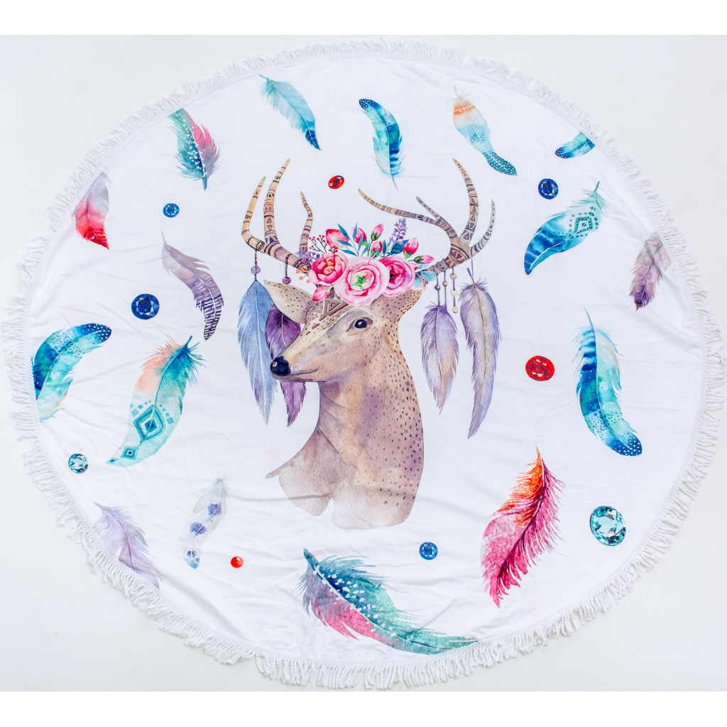 Рушник MirSon пляжний №5050 Summer Time Fallow-deer 150x150 см (2200003180633) - зображення 1