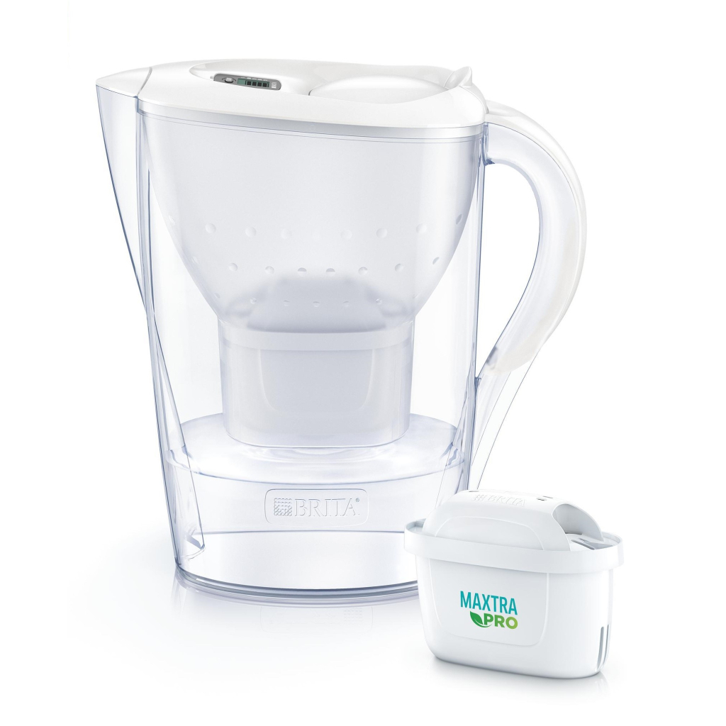 Фільтр-глечик Brita Marella Memo MXPro 2.4л (1.4л води) з фільтр-картриджем, білий (1052789) - изображение 1