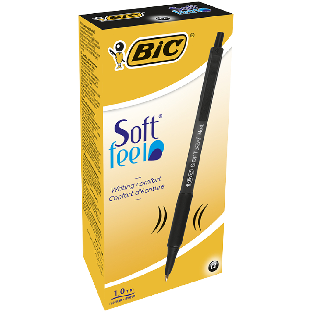 Ручка кулькова Bic автоматична Soft Clic Grip з гумовим грипом Чорна (bc837397) - зображення 2