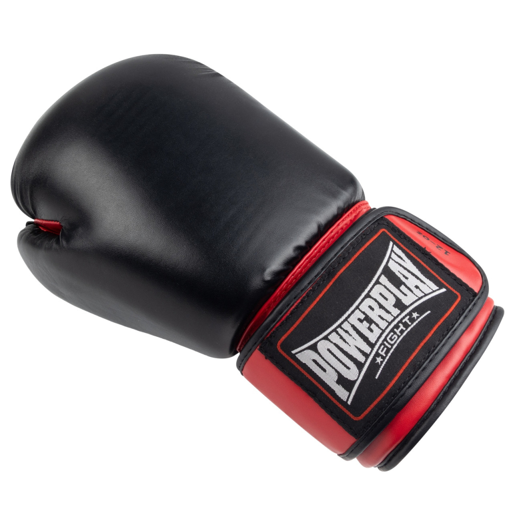 Боксерські рукавички PowerPlay 3004 Classic Чорно-Червоні 14 унцій (PP_3004_14oz_Bl/Red) - зображення 4