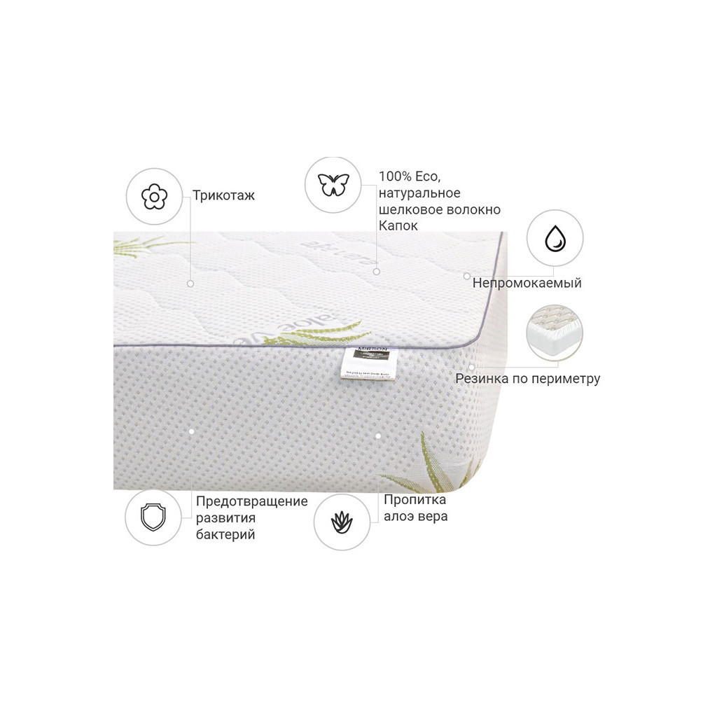Наматрацник MirSon №1040 Alberto Silk Aloe Vera 70х190 см (2200001505643) - зображення 3