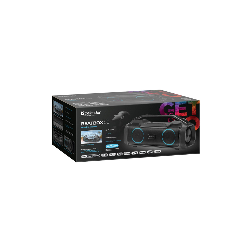 Акустична система Defender Beatbox 50 Bluetooth Black (65950) - зображення 5