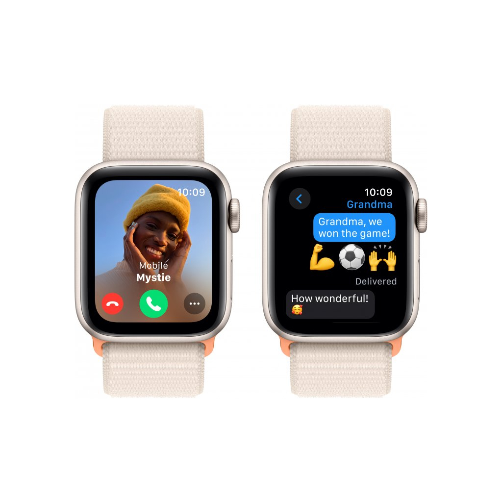 Смарт-годинник Apple Watch SE 2023 GPS 40mm Starlight Aluminium Case with Starlight Sport Loop (MR9W3QP/A) - зображення 4