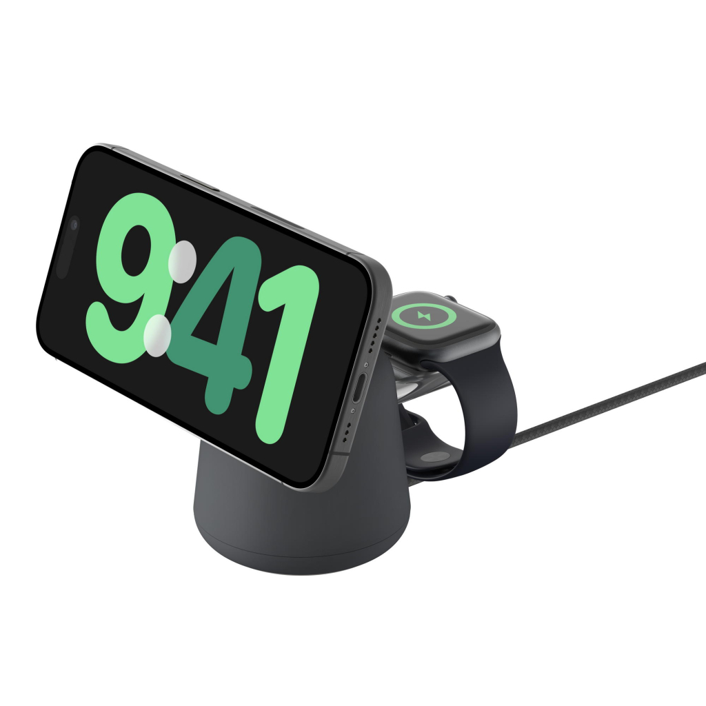 Зарядний пристрій Belkin 2in1 MagSafe iPhone/Watch/AirPods Charcoal Mass (WIZ020VFH36) - зображення 1