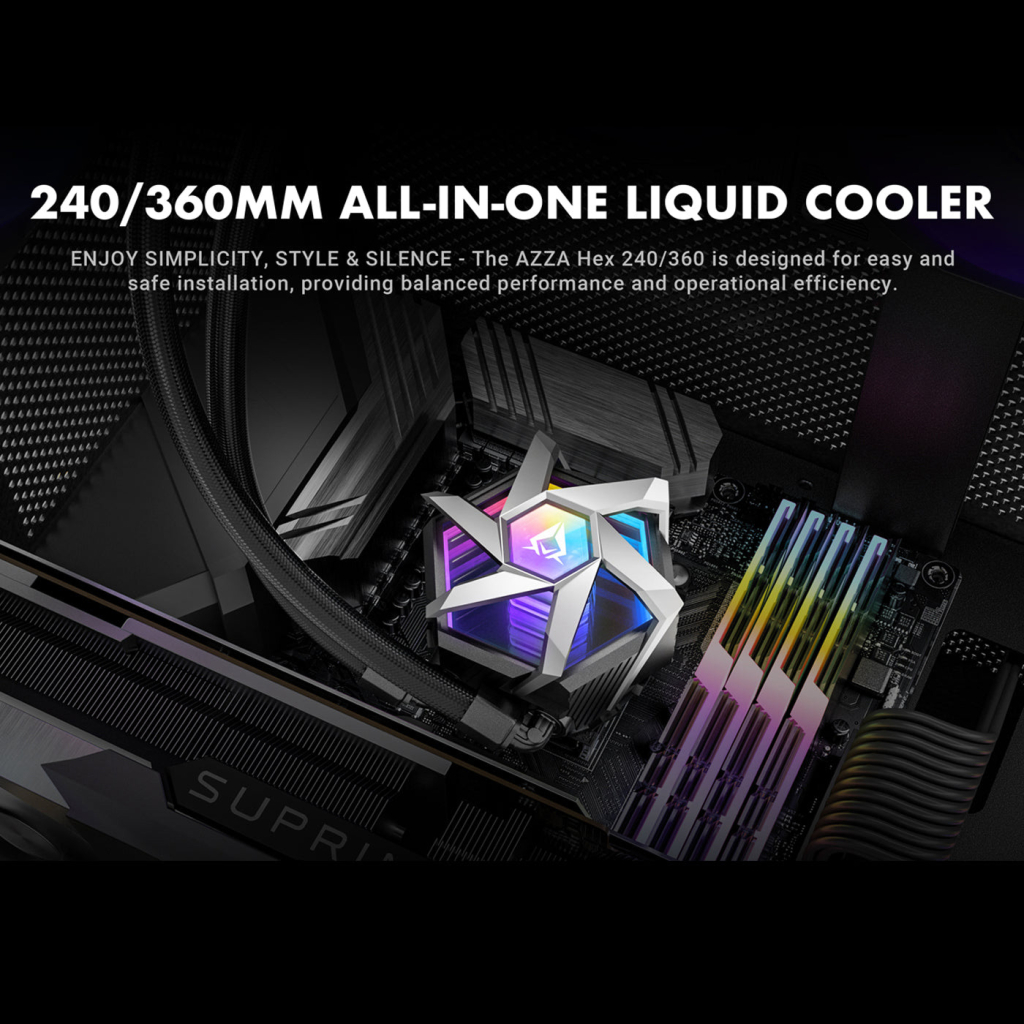 Система рідинного охолодження Azza HEX 360 (LCAZ-360H-ARGB) - зображення 5