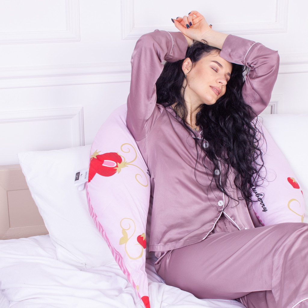 Подушка MirSon для вагітних та годування №8306 Print Line 17-0078 Kristina Бязь 30х170х20 см (2200006200314) - зображення 6