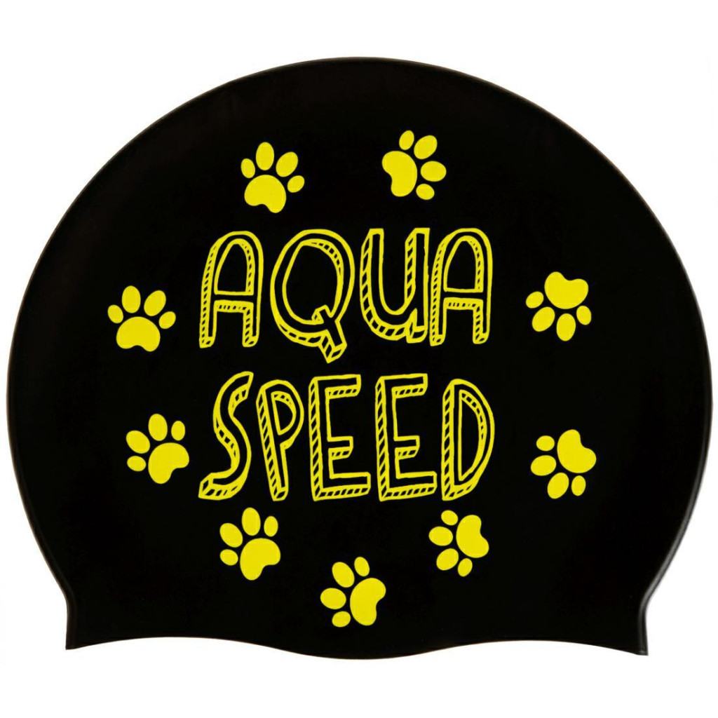 Шапка для плавання Aqua Speed Kiddie 142-07 60649 чорний, принт Діт OSFM (5905718606498) - зображення 4