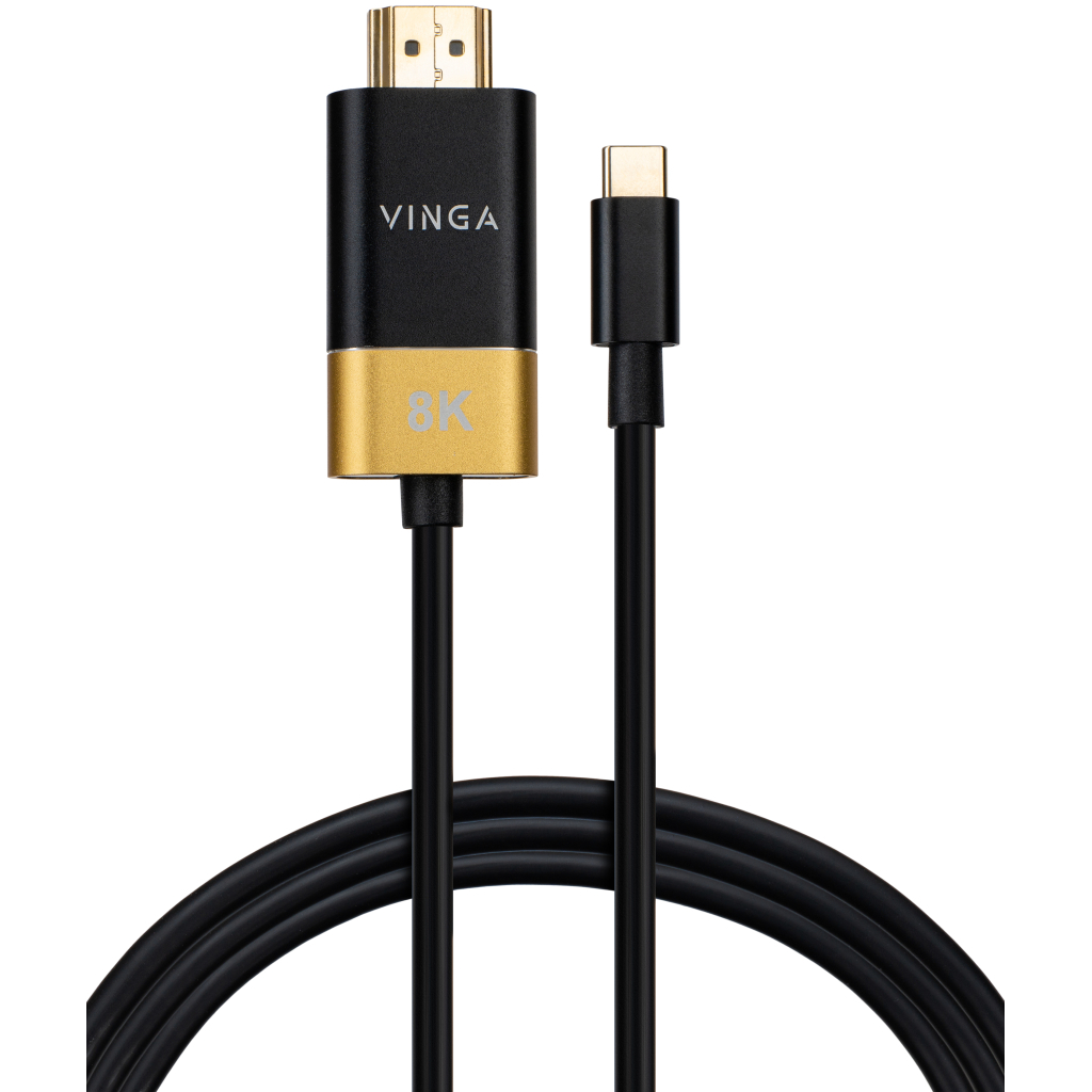 Кабель мультимедійний USB-C to HDMI 1.5m v2.1 8K60Hz Gold plated Vinga (VCPVCCH2115) - зображення 1