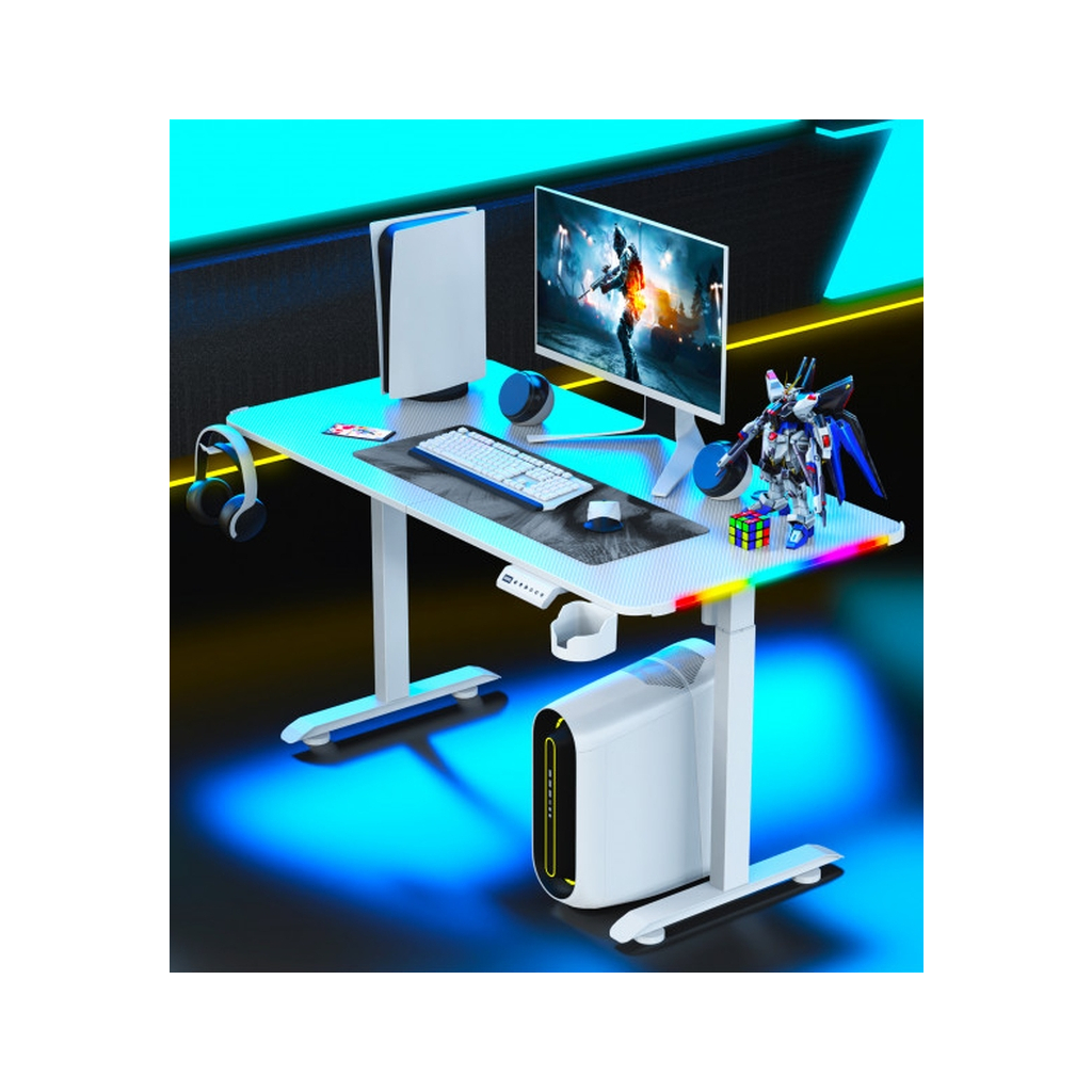 Комп'ютерний стіл GT Racer T-1231 White (T-1231 (120x60x73-117) White) - изображение 3