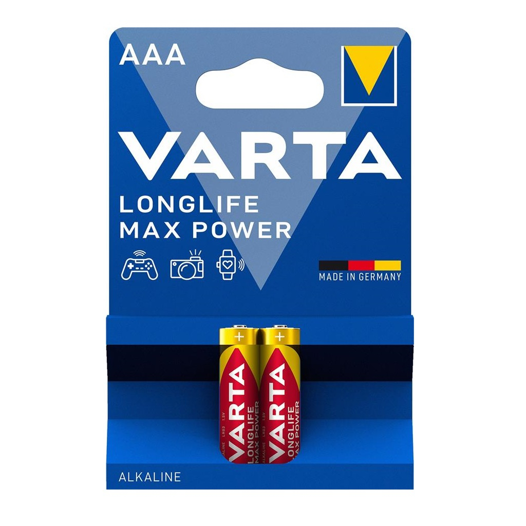 Батарейка Varta AAA Longlife Max Power лужна * 2 (04703101412) - зображення 1