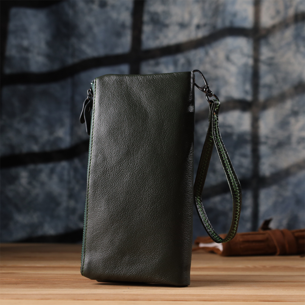 Гаманець ST Leather З натуральної шкіри Зелений (23104) - зображення 10