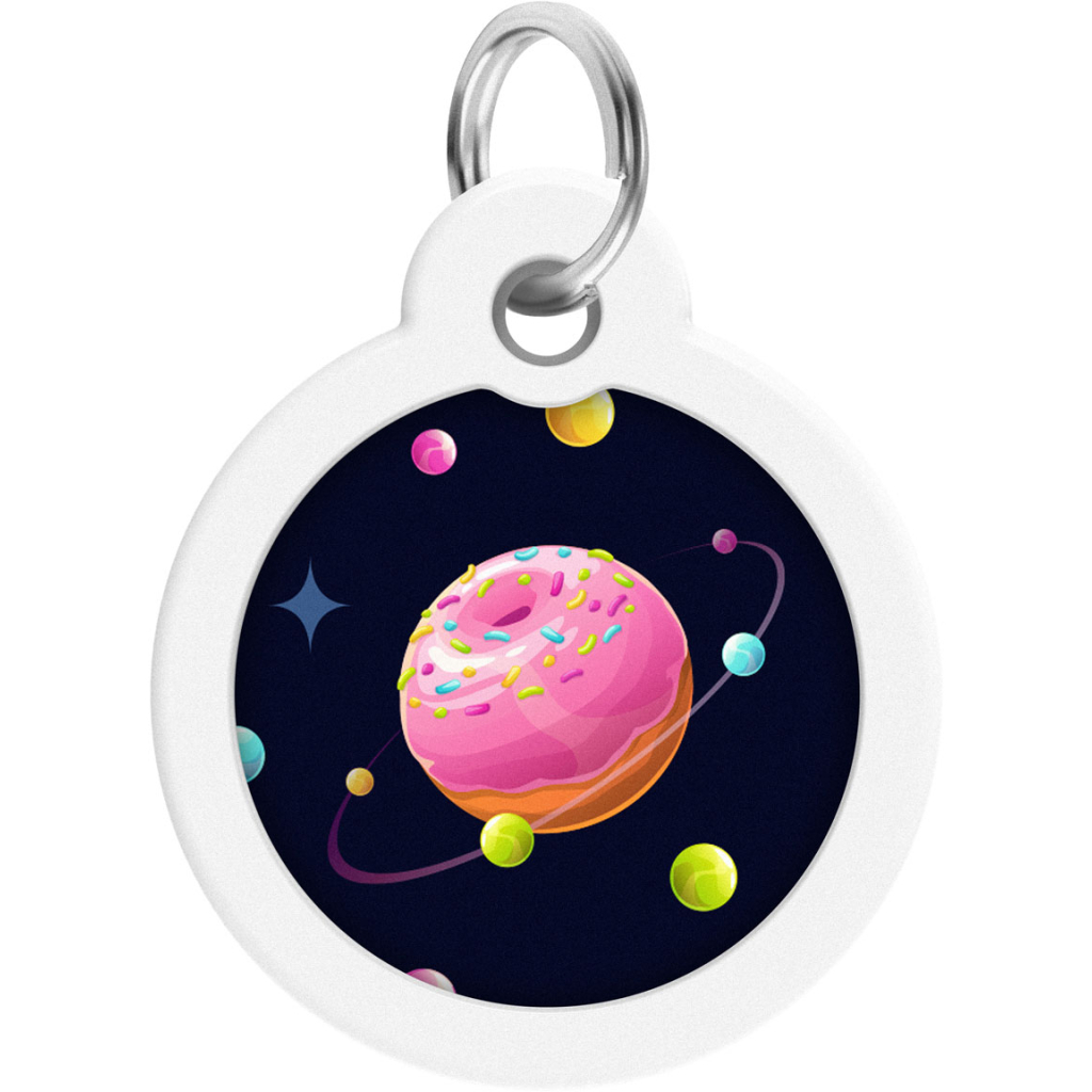 Адресник для тварин WAUDOG Smart ID з QR паспортом "Всесвіт пончиків", коло 30 мм (230-0218) - зображення 2