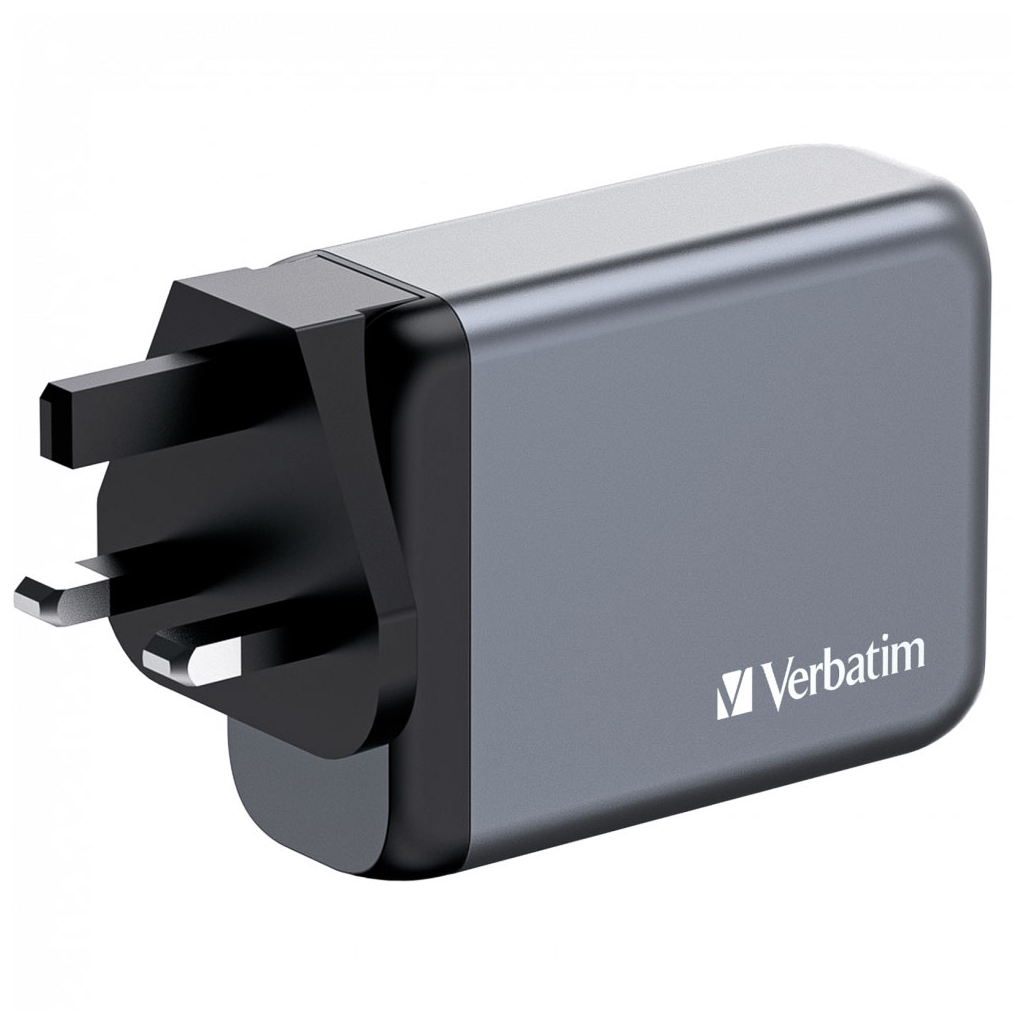 Зарядний пристрій Verbatim GaN 100 W 4 ports (2xUSB-C-100 W,USB-C 65 W /USB-A -3.0) (32202) - зображення 4