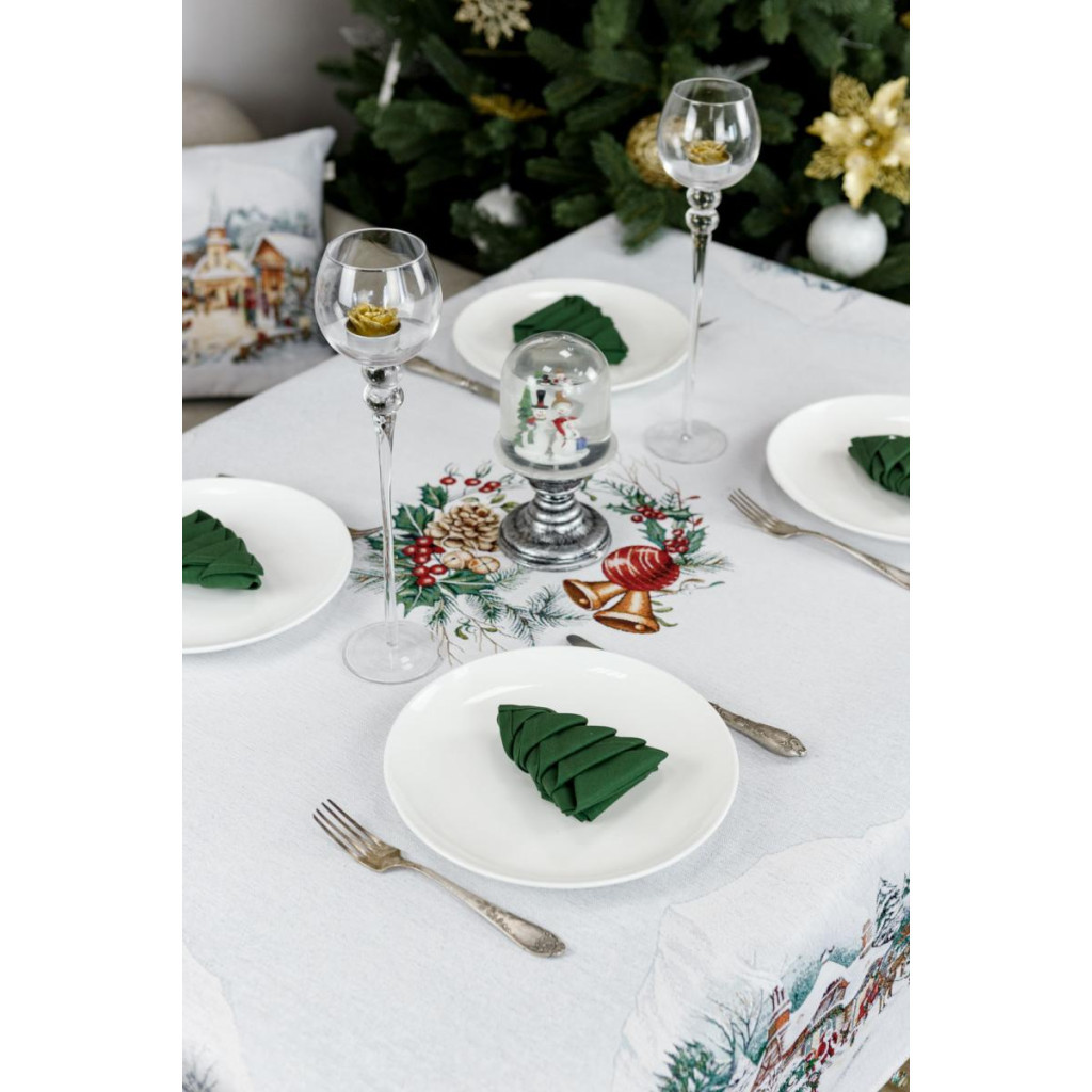 Скатертина Прованс гобеленова з велюром Зимове місто 135х180 см (4823093450462) - зображення 5