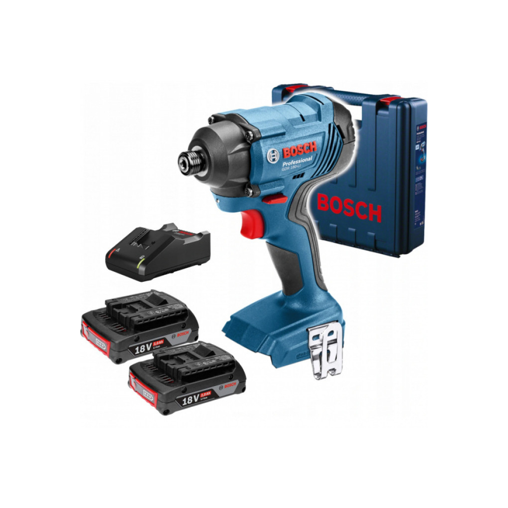Гайковерт Bosch ударний GDR 180-Li, 2х18 В, 160 Нм, 1/4", 1.1кг, кейс (0.601.9G5.123) - зображення 5
