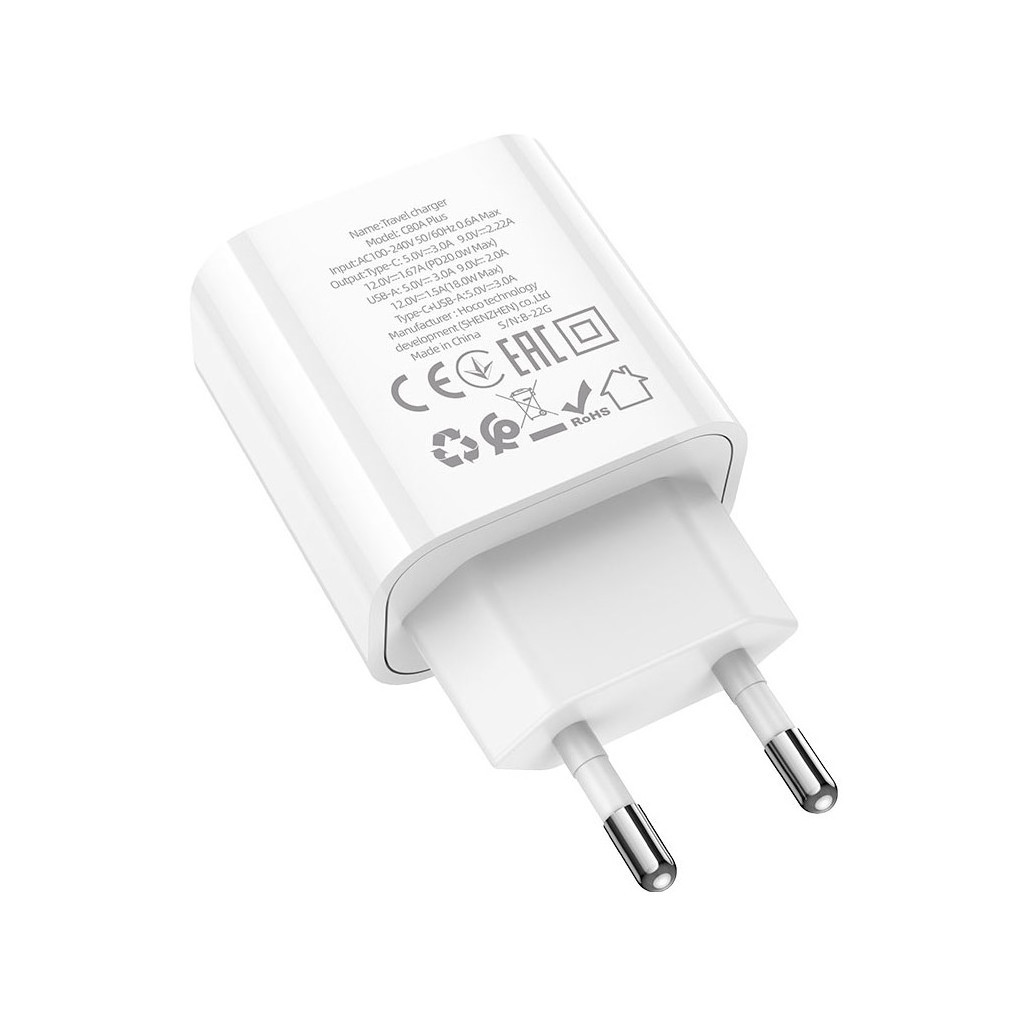 Зарядний пристрій HOCO C80A Plus Rapido White (6931474779885) - зображення 5