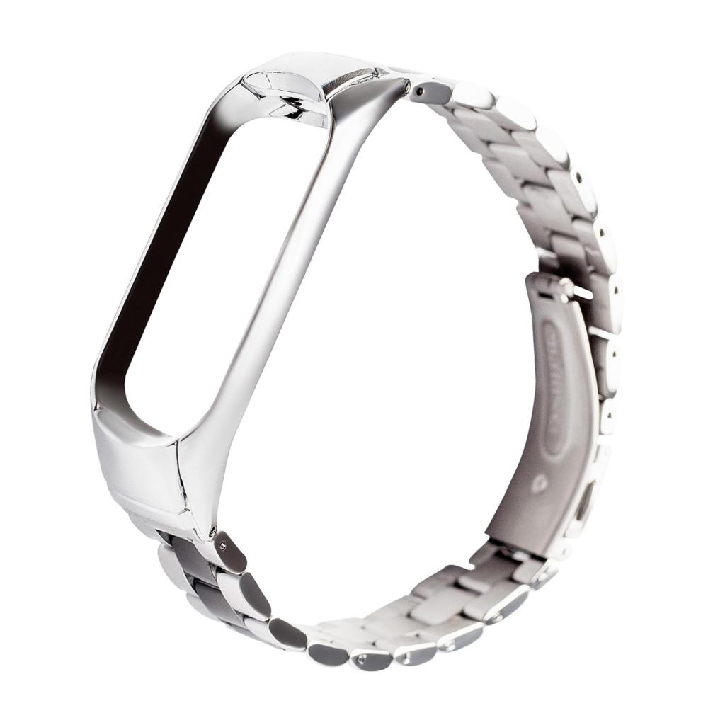 Ремінець до фітнес браслета XoKo Metal Jewerly для Xiaomi Mi Band 3/4 Silver-Black (XK-XM-NO-SLVRBK) - зображення 1
