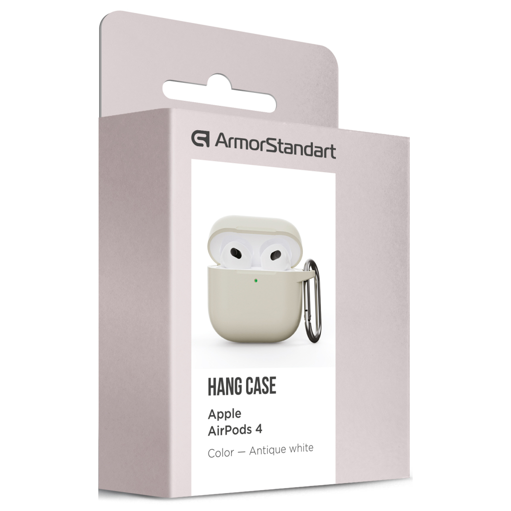 Чохол для навушників Armorstandart Hang Case для Apple AirPods 4 Antique white (ARM81279) - зображення 3