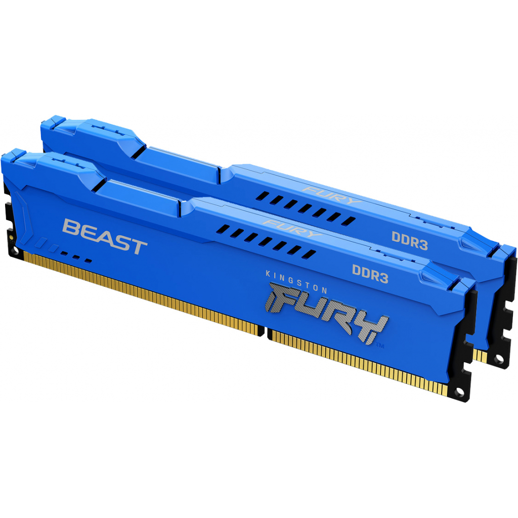 Модуль пам'яті для комп'ютера DDR3 8GB (2x4GB) 1866 MHz Fury Beast Blue Kingston Fury (ex.HyperX) (KF318C10BK2/8) - зображення 3