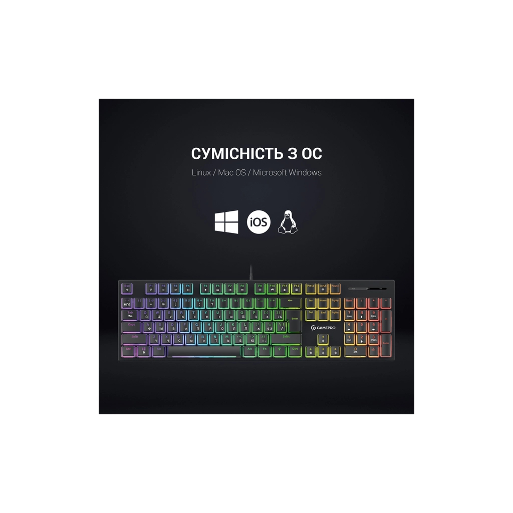Клавіатура GamePro MK85B Blue Switch RGB USB Black (MK85B) - зображення 12